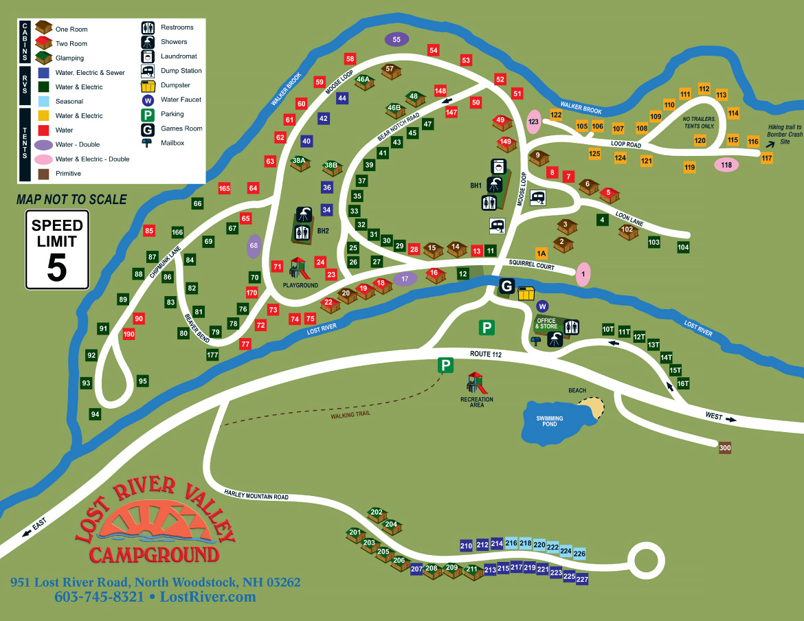 Lost River Valley Campground Site Map